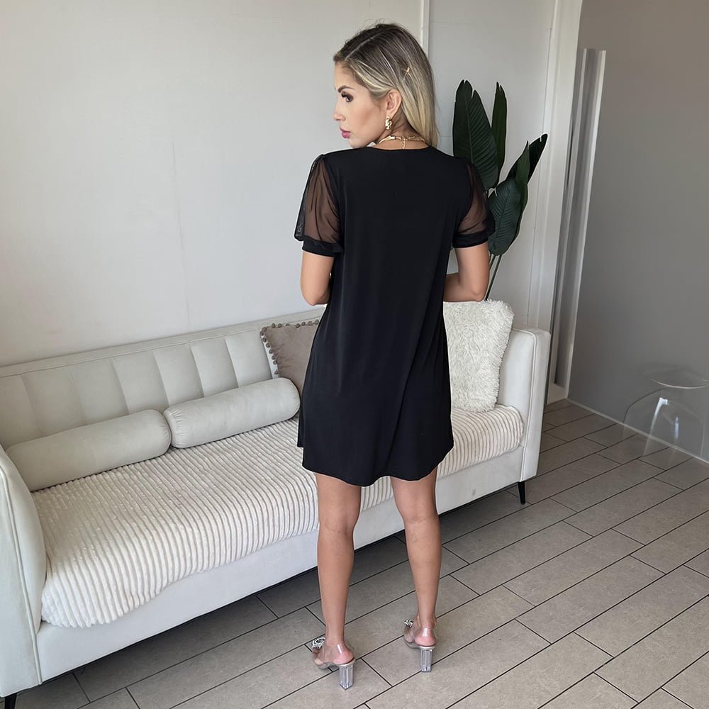 Vestido Luzia Manga Mallas