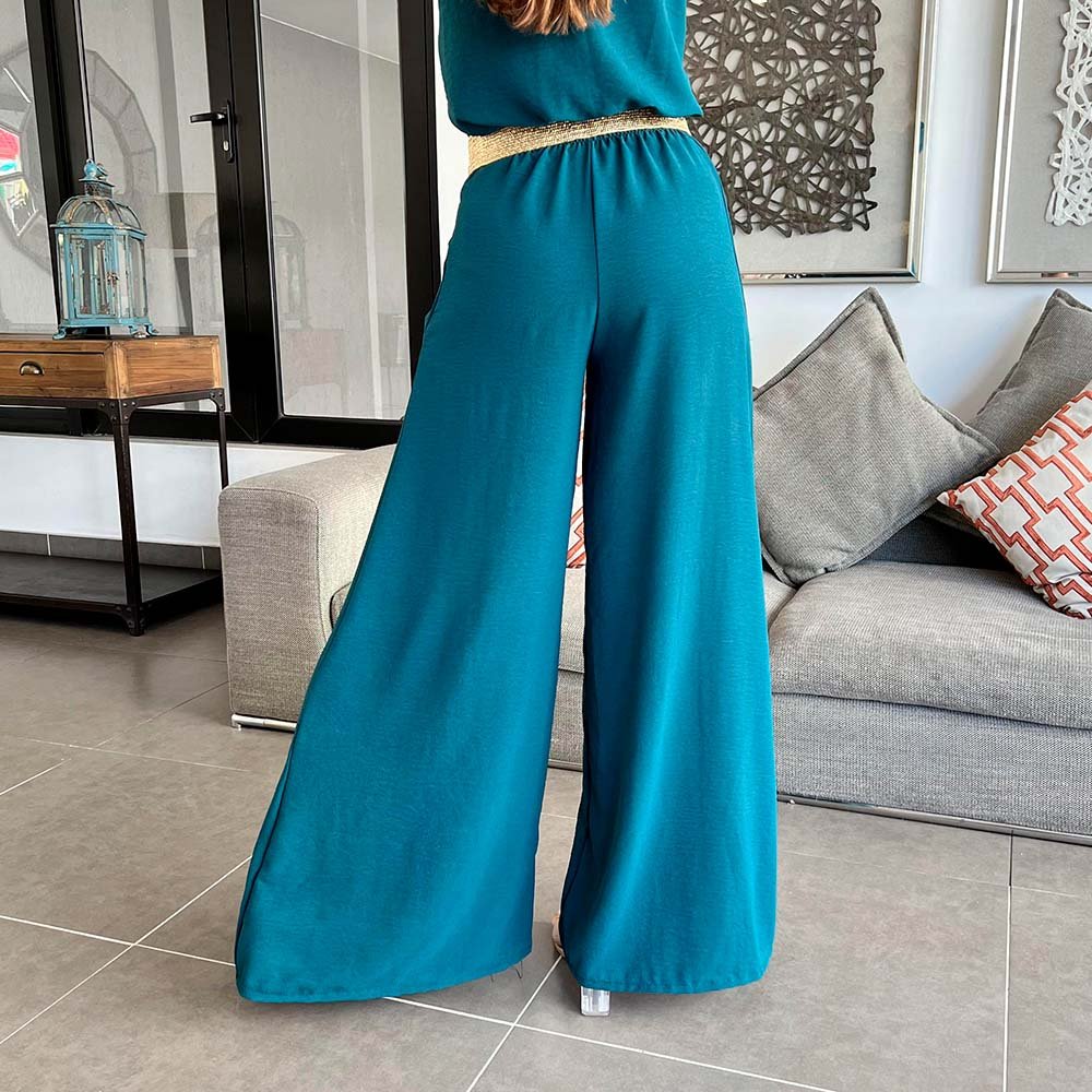 Pantalón Palazzo Calista Verde Botella