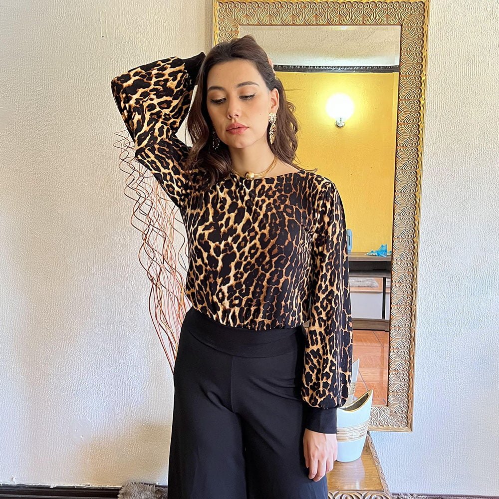 Polera Nahia Print Leopardo