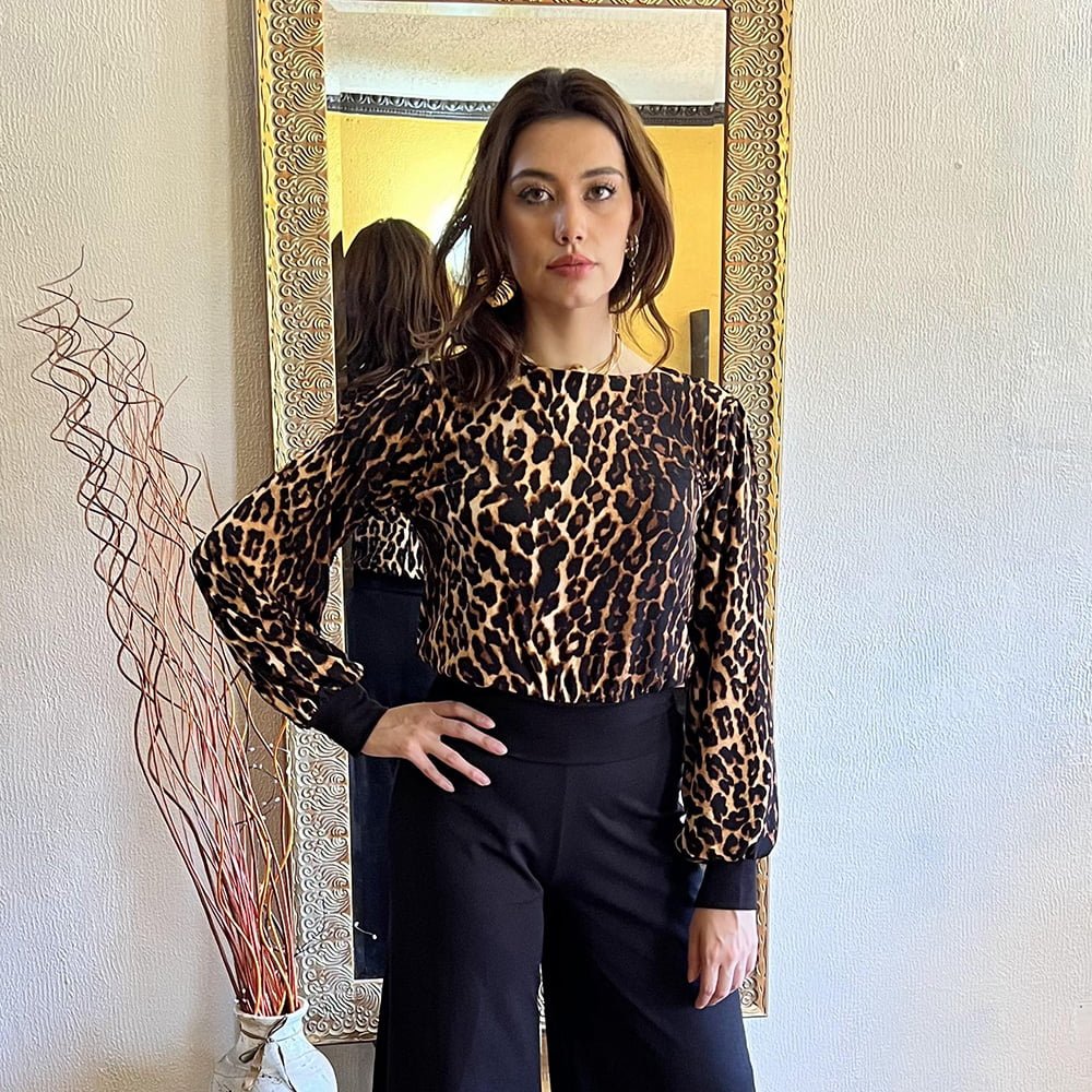 Polera Nahia Print Leopardo