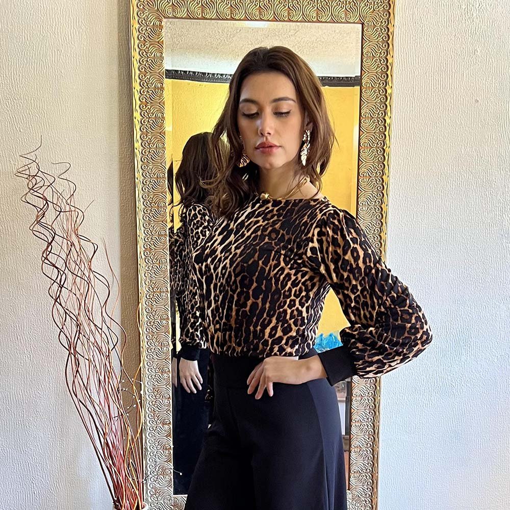 Polera Nahia Print Leopardo