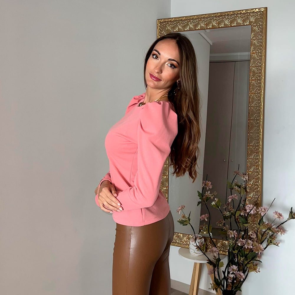 Polera Hamna Manga Princesa Palo Rosa