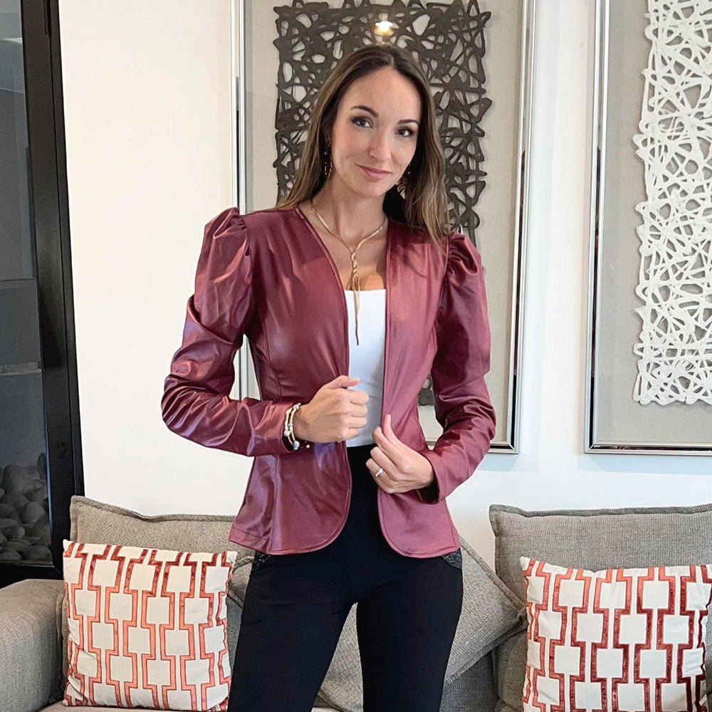 Blazer Nisa Manga Princesa Burdeo
