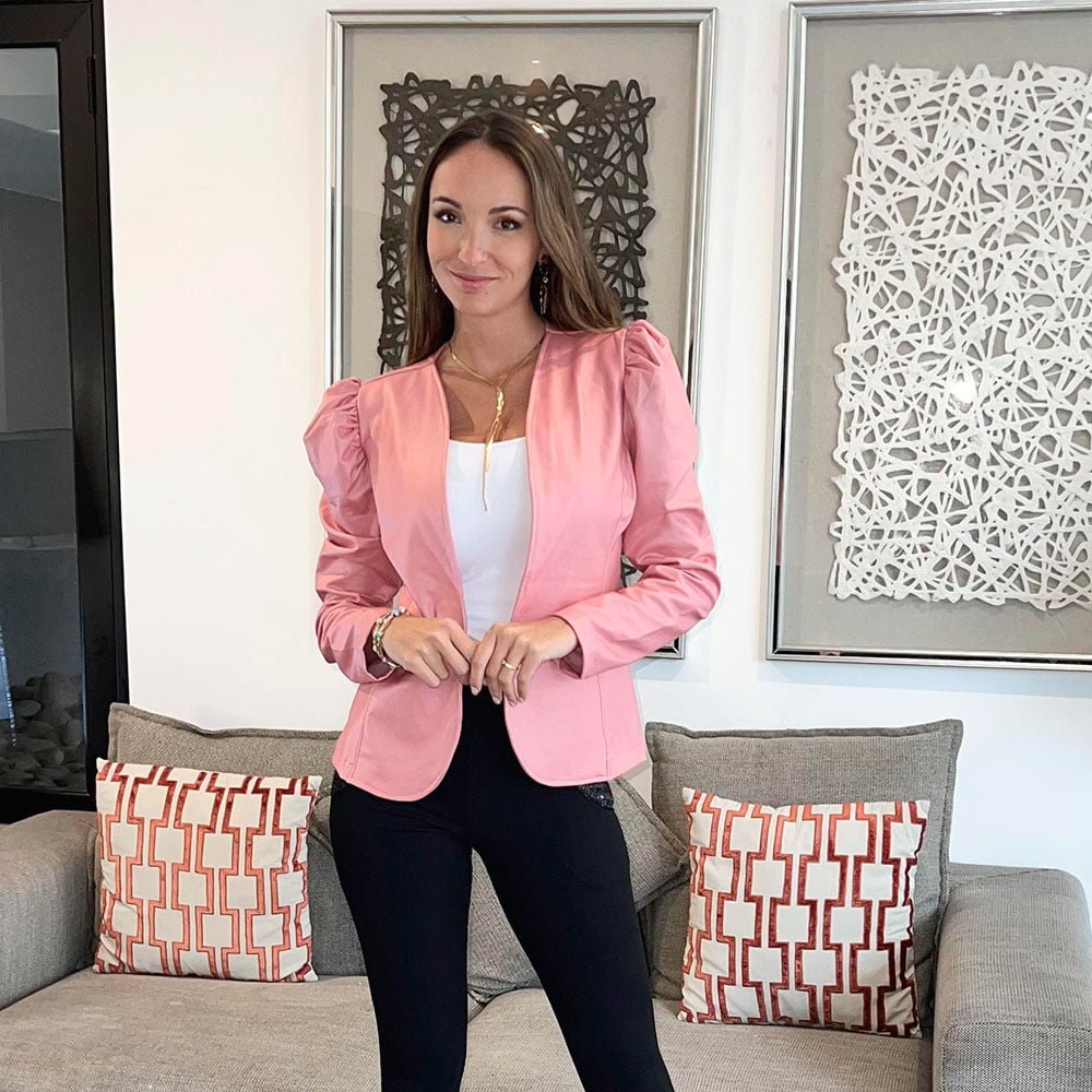 Blazer Nisa Manga Princesa Palo Rosa