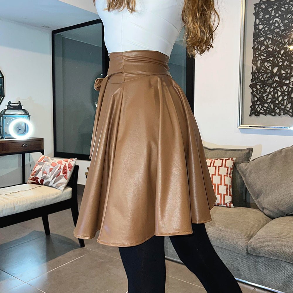 Falda Atenea EcoCuero Marron