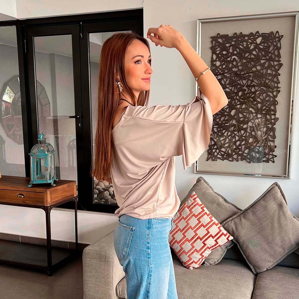 Polera silvana Beige vuelos