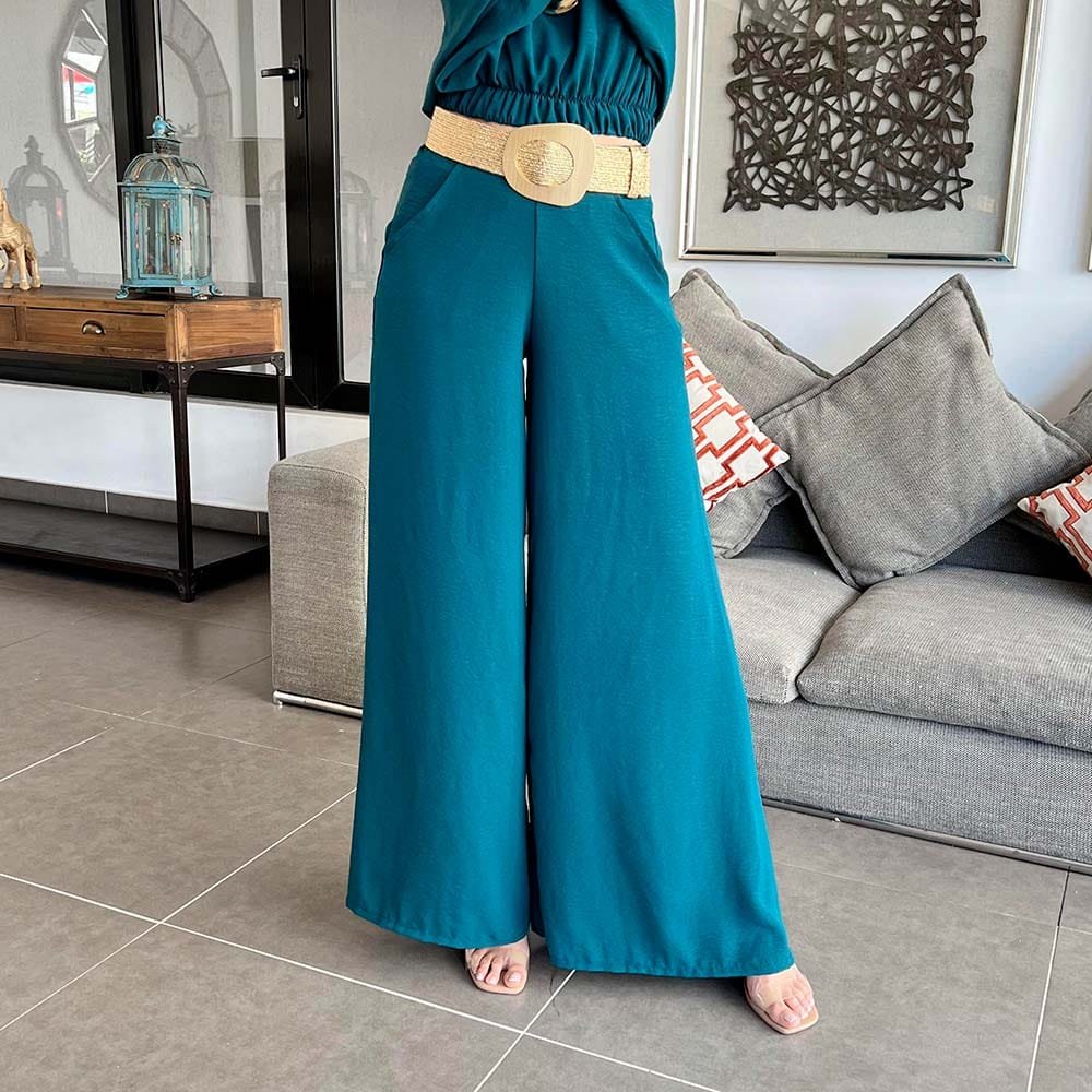 Pantalón Palazzo Calista Verde Botella