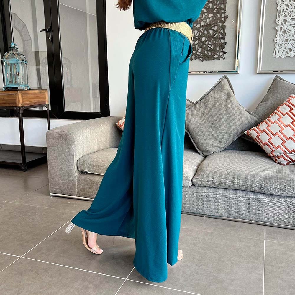 Pantalón Palazzo Calista Verde Botella