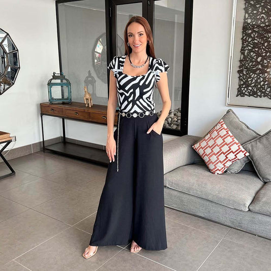 Conjunto Daisha Cuello Cajon Black-Print