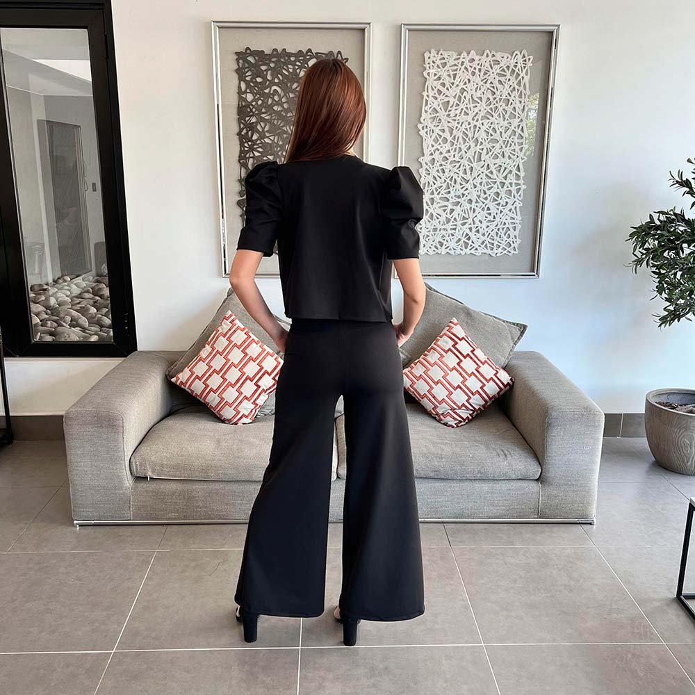 Conjunto Hervira Negro y Estampado