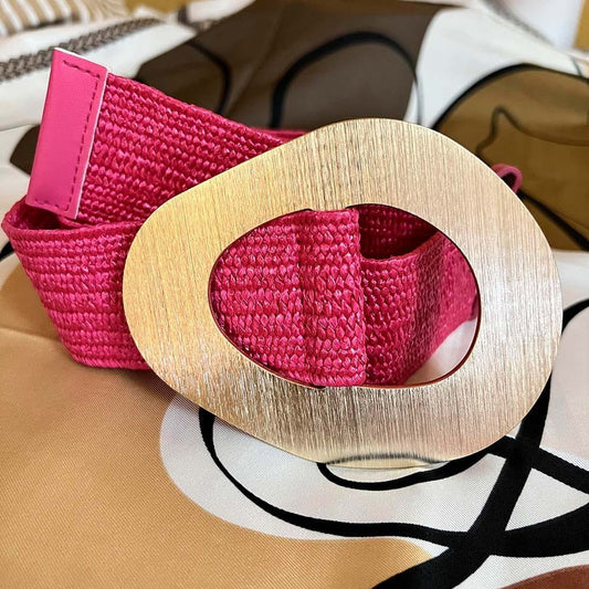 Cinturón Hebilla Ovalada fucsia Mujer