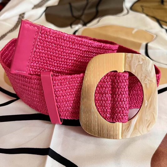 Cinturón Hebilla Cuadrada fucsia Mujer