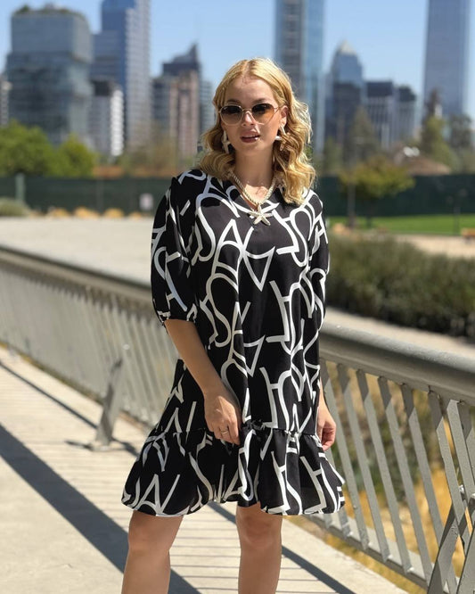 Vestido Abstracto Negro