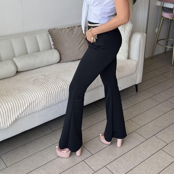 Pantalon Flare Sofia Negro - Imagen 3