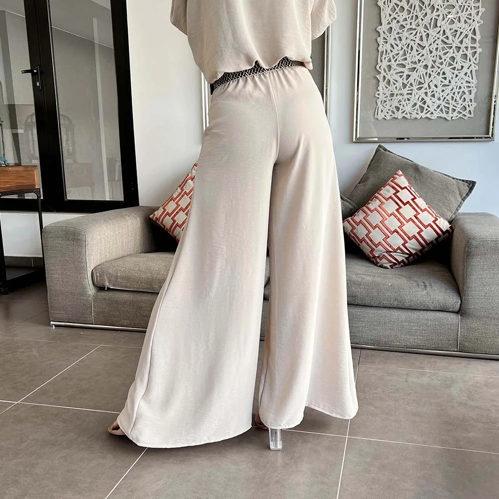 Pantalón Palazzo Calista Beige - Imagen 3