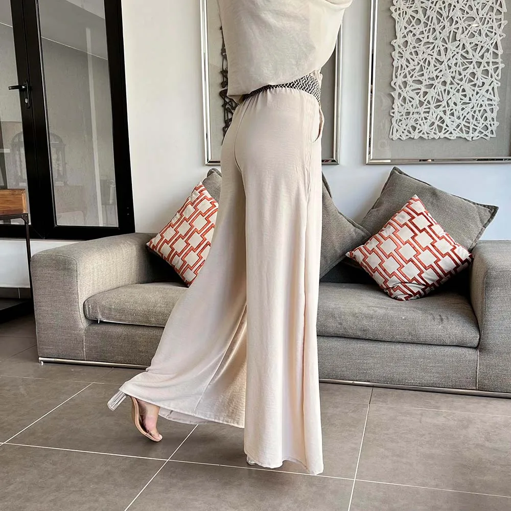Pantalón Palazzo Calista Beige - Imagen 2