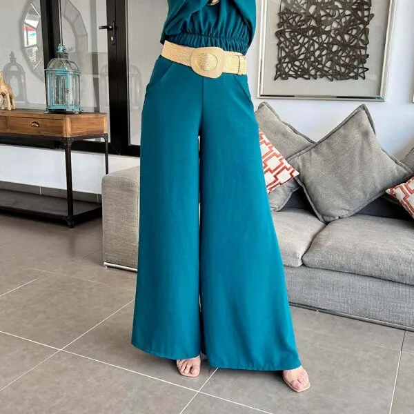 Pantalón Palazzo Calista Verde Botella